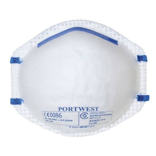 Portwest P200 FFP2 részescskeszűrő szelep nélküli maszk-P200 Portwest P200 FFP2 részescskeszűrő szelep nélküli maszk-P200